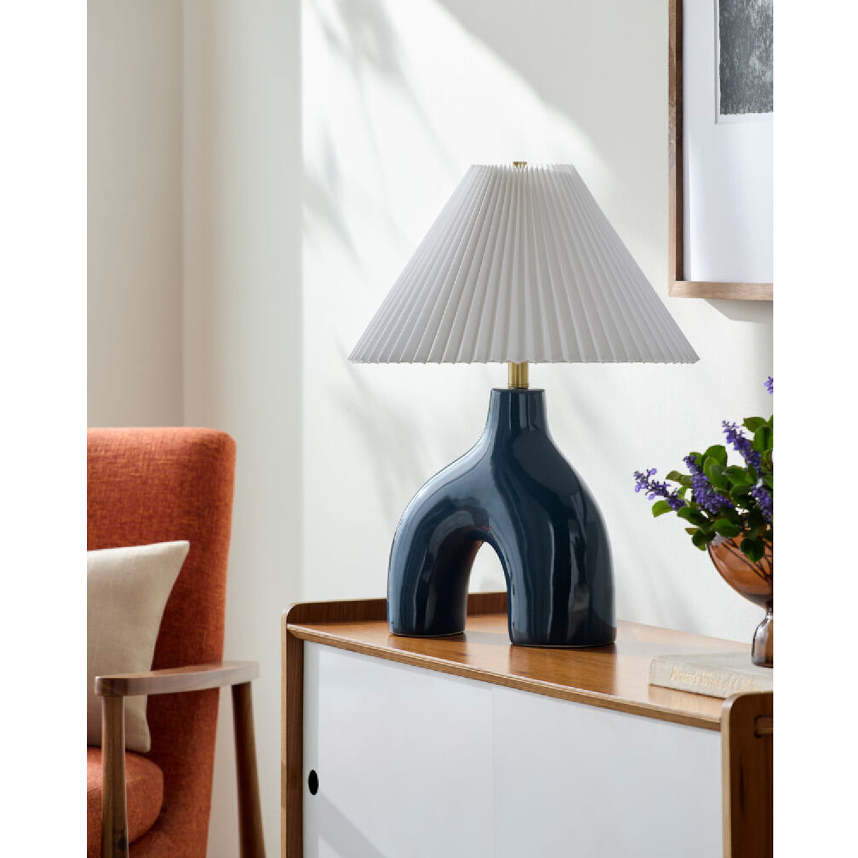 Modern European furniture - Pleated Fabric Arched Table Lamp - www.oroa.com | Oroa.com