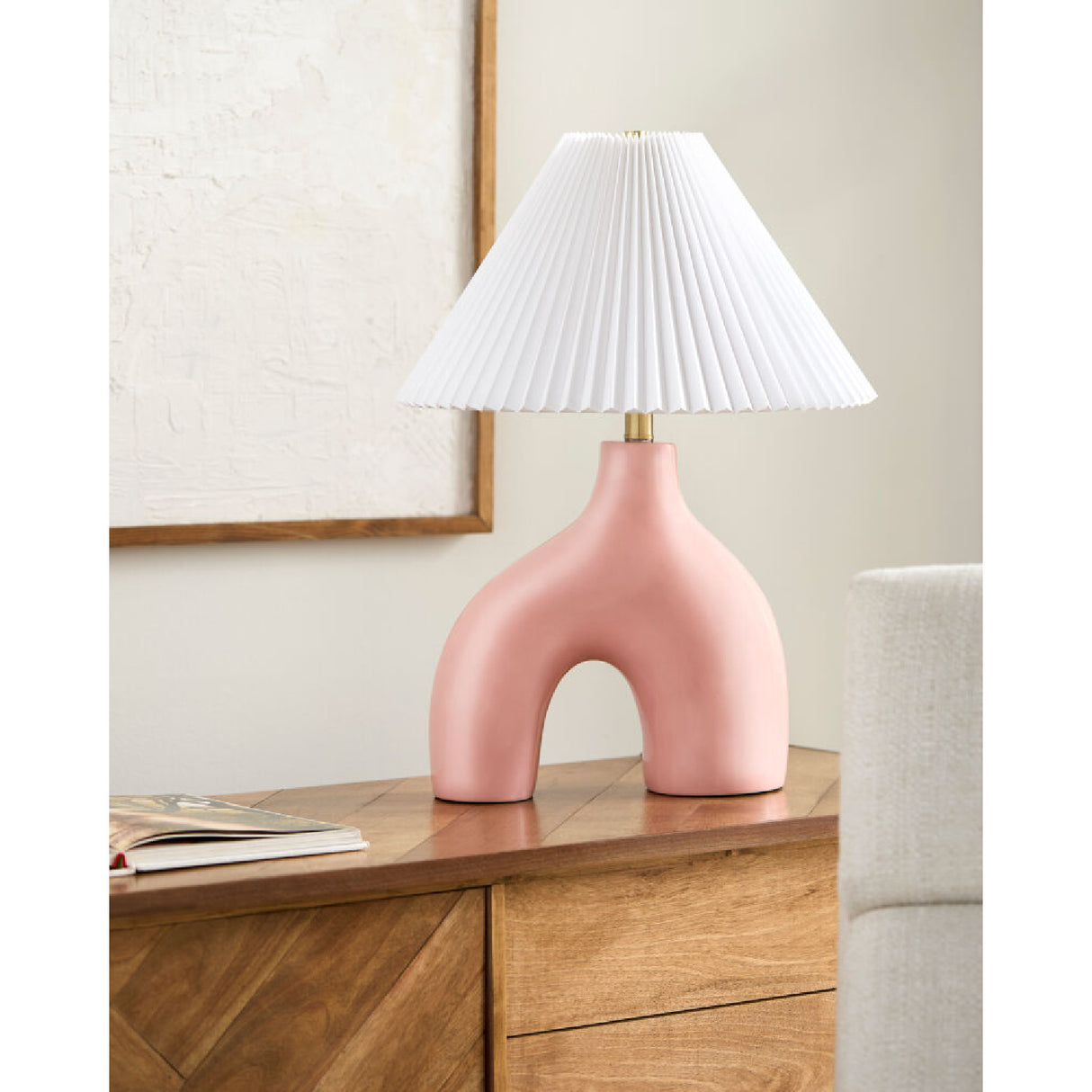 Modern European furniture - Pleated Fabric Arched Table Lamp - www.oroa.com | Oroa.com