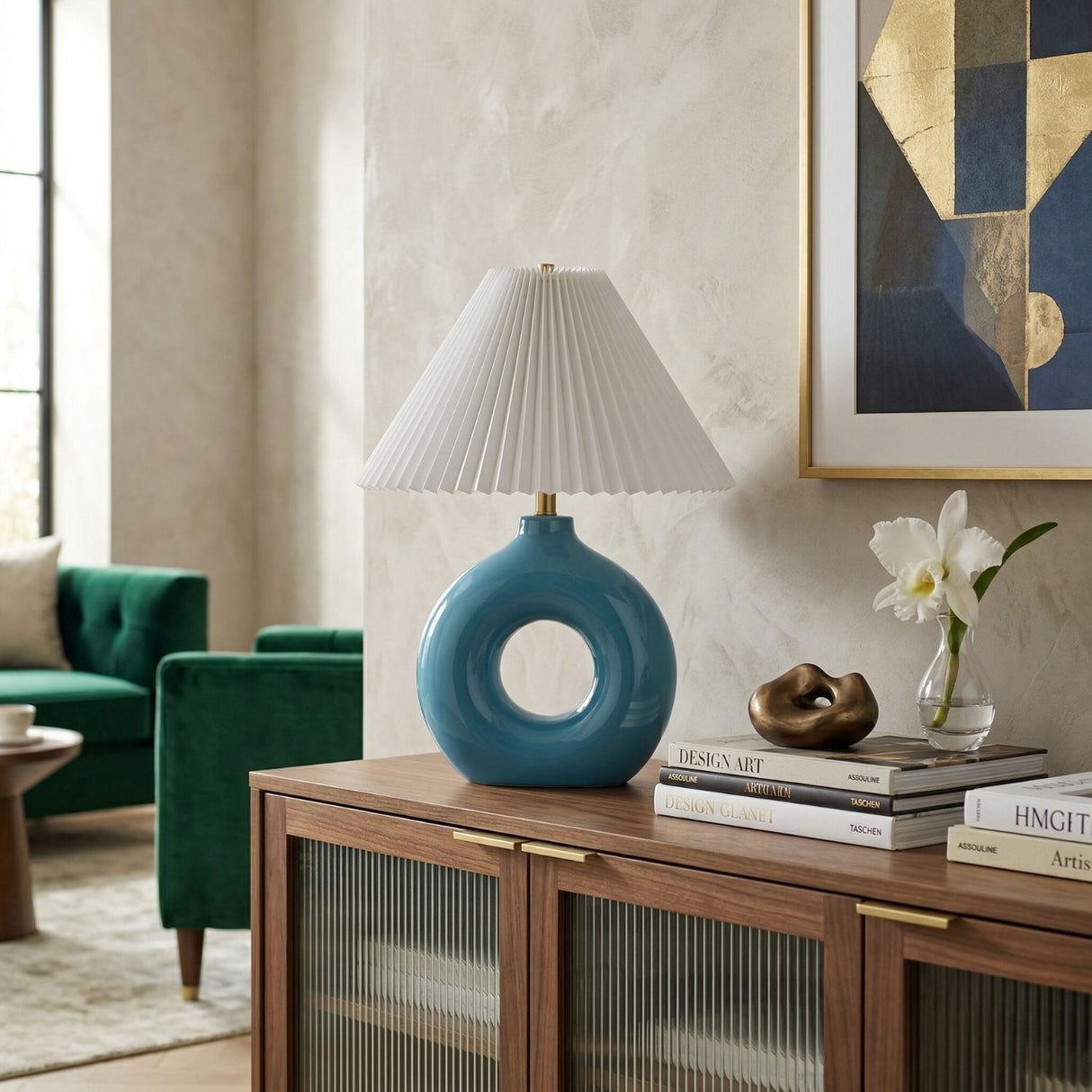 Modern European furniture - Pleated White Fabric Table Lamp - www.oroa.com | Oroa.com
