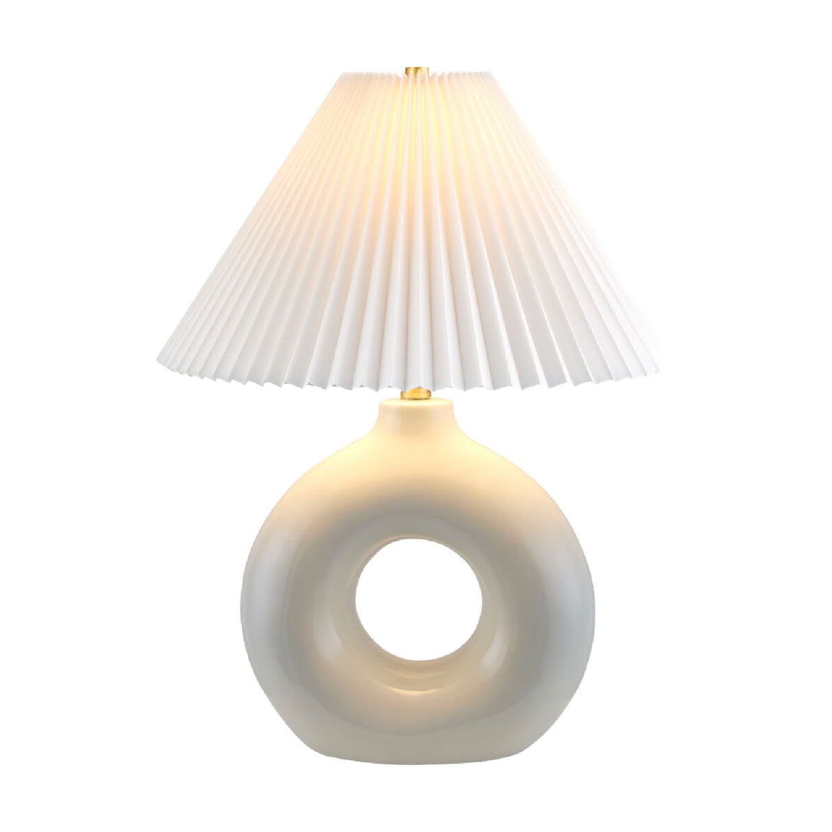 Modern European furniture - Pleated White Fabric Table Lamp - www.oroa.com | Oroa.com