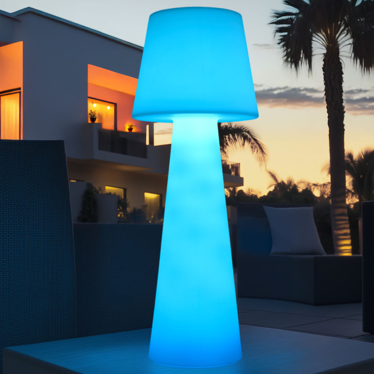 Modern European furniture - Frosted White Outdoor Floor Lamp - www.oroa.com | Oroa.com