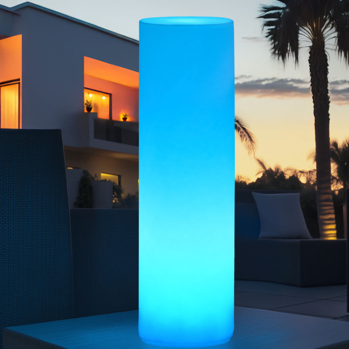 Modern European furniture - Frosted White Outdoor Floor Lamp - www.oroa.com | Oroa.com