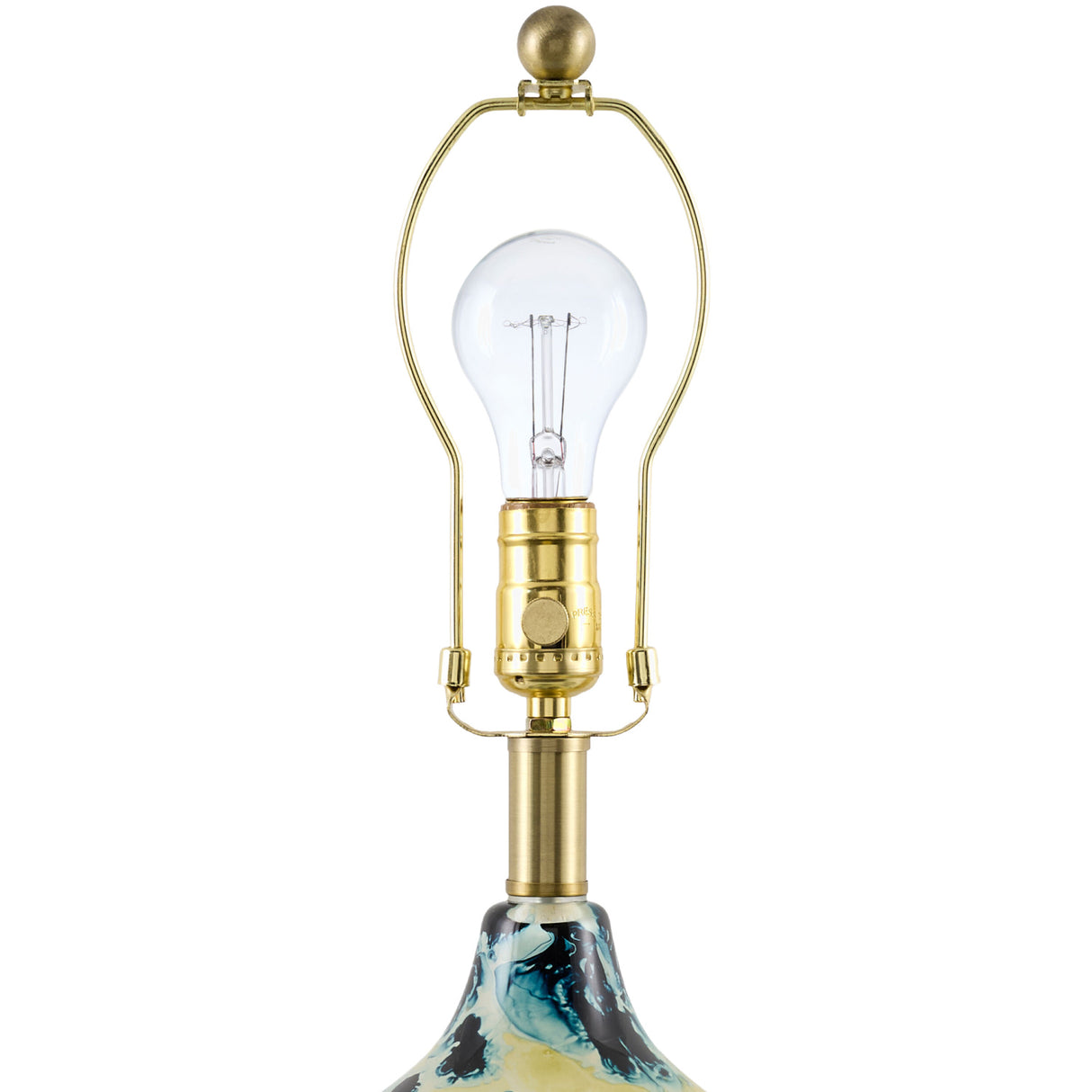 Modern European furniture - Pinted Blue Glass Table Lamp - www.oroa.com | Oroa.com
