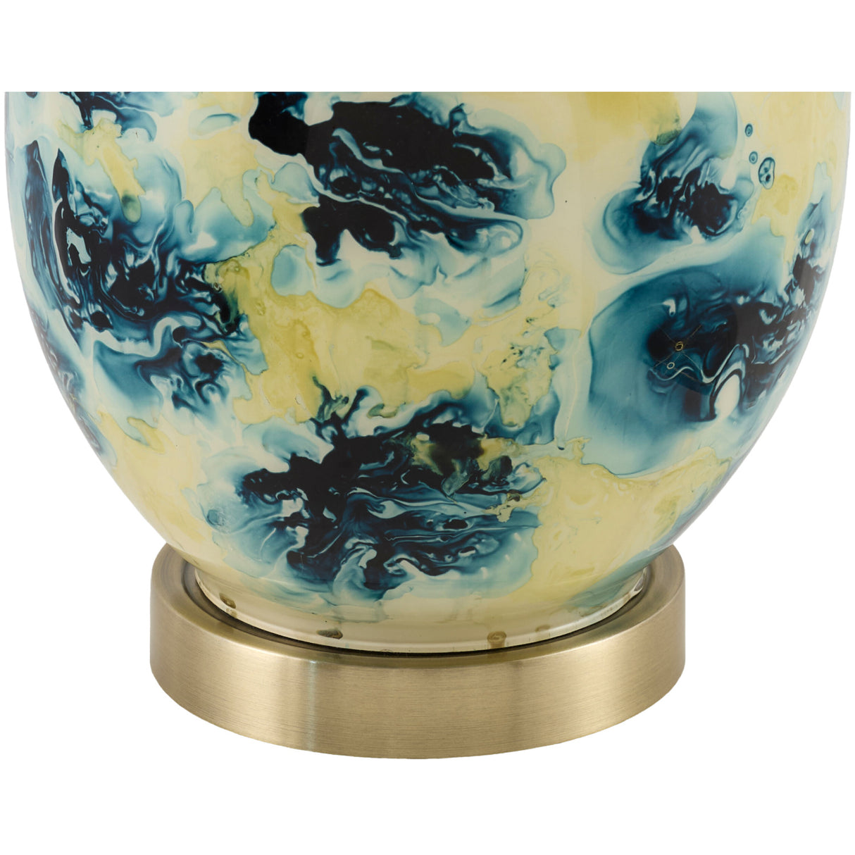 Modern European furniture - Pinted Blue Glass Table Lamp - www.oroa.com | Oroa.com