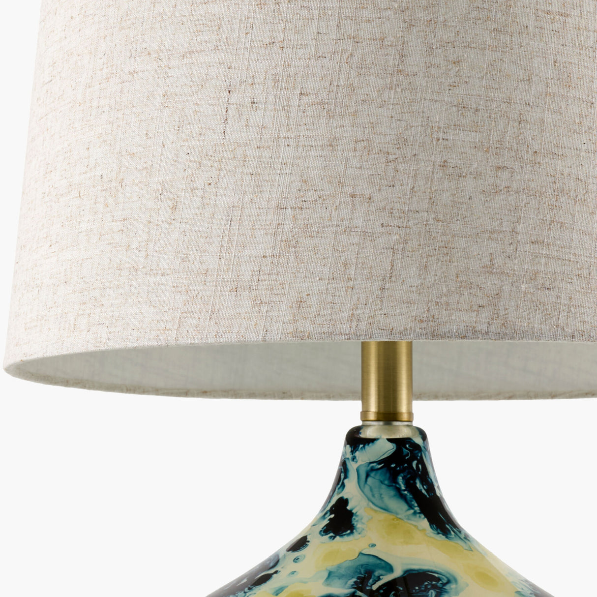 Modern European furniture - Pinted Blue Glass Table Lamp - www.oroa.com | Oroa.com
