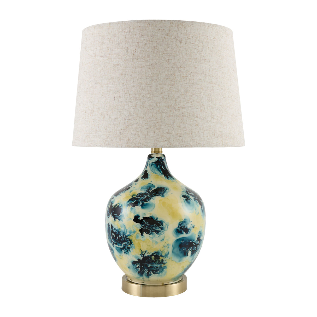 Modern European furniture - Pinted Blue Glass Table Lamp - www.oroa.com | Oroa.com