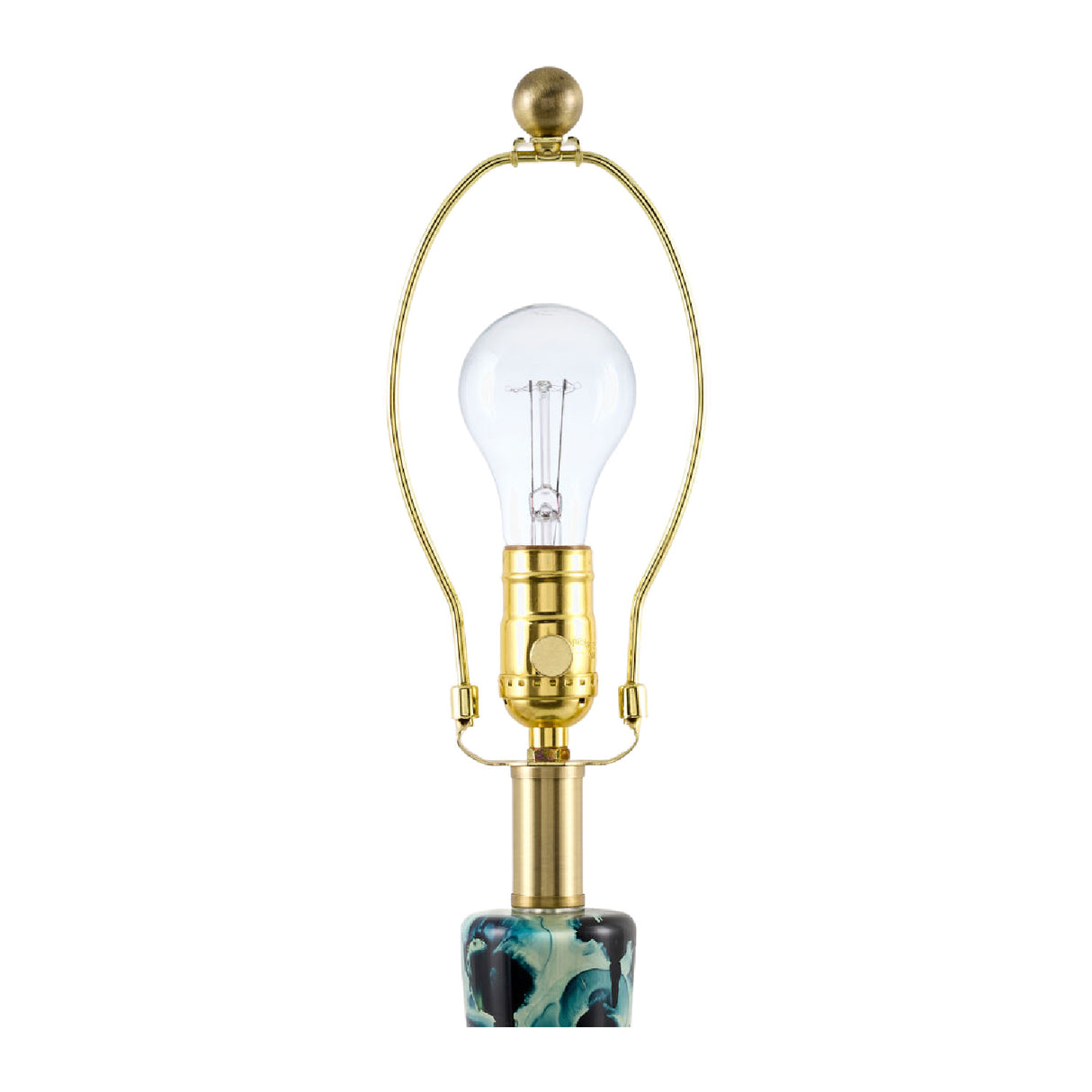 Modern European furniture - Painted Blue Glass Table Lamp - www.oroa.com | Oroa.com