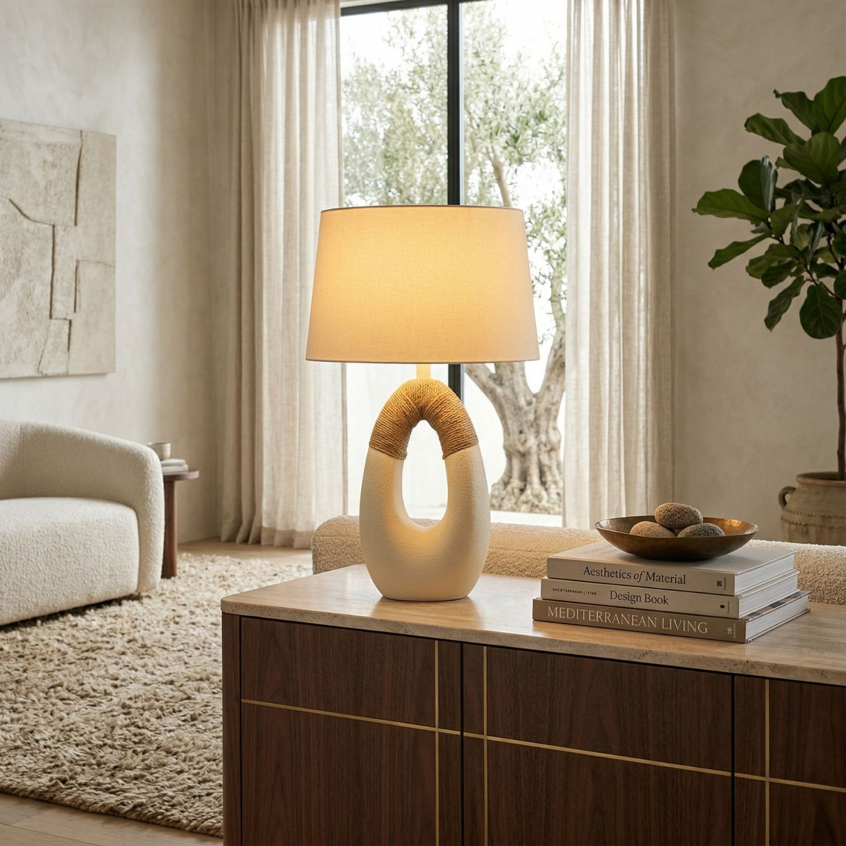 Modern European furniture - Carved Out Base Table Lamp - www.oroa.com | Oroa.com