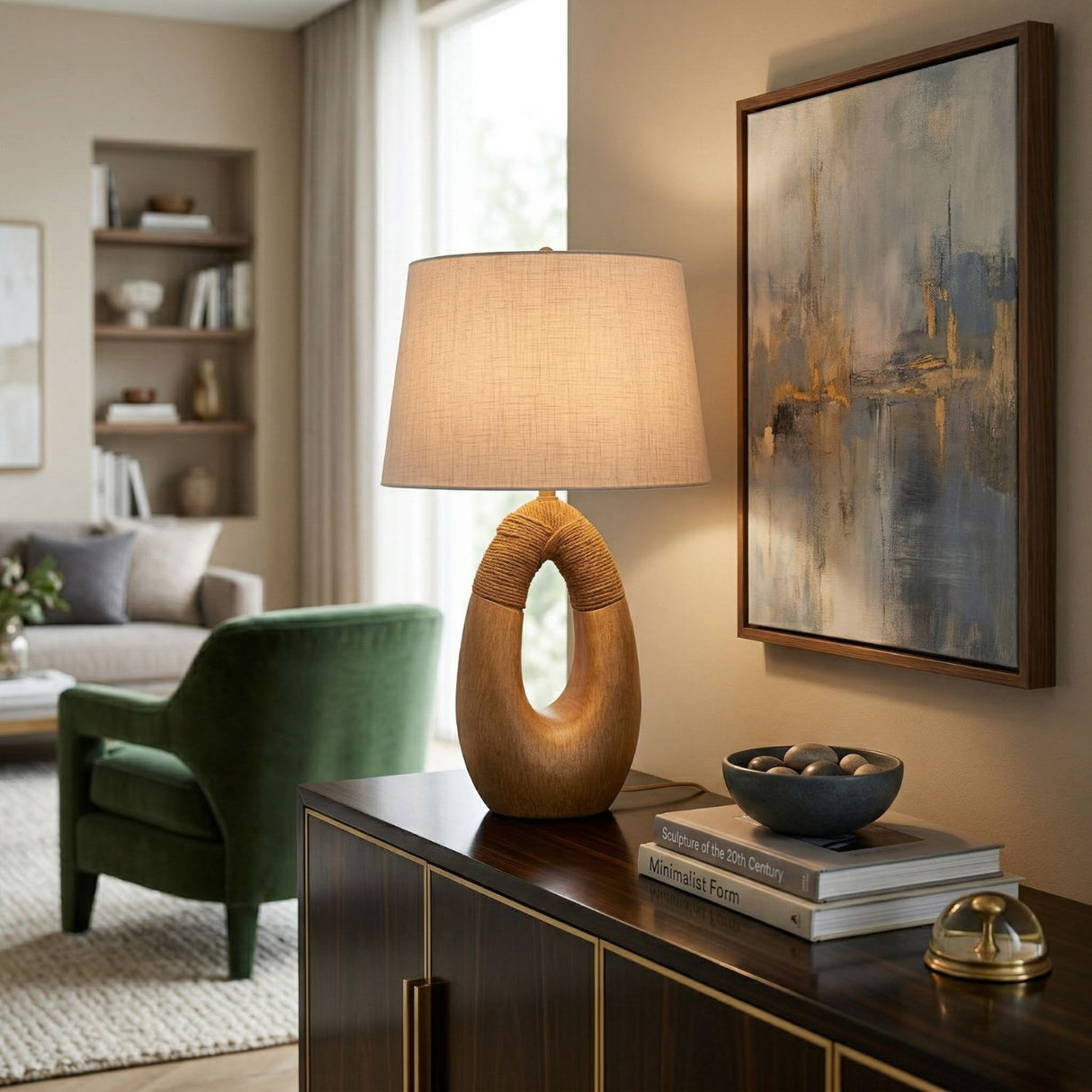 Modern European furniture - Carved Out Base Table Lamp - www.oroa.com | Oroa.com