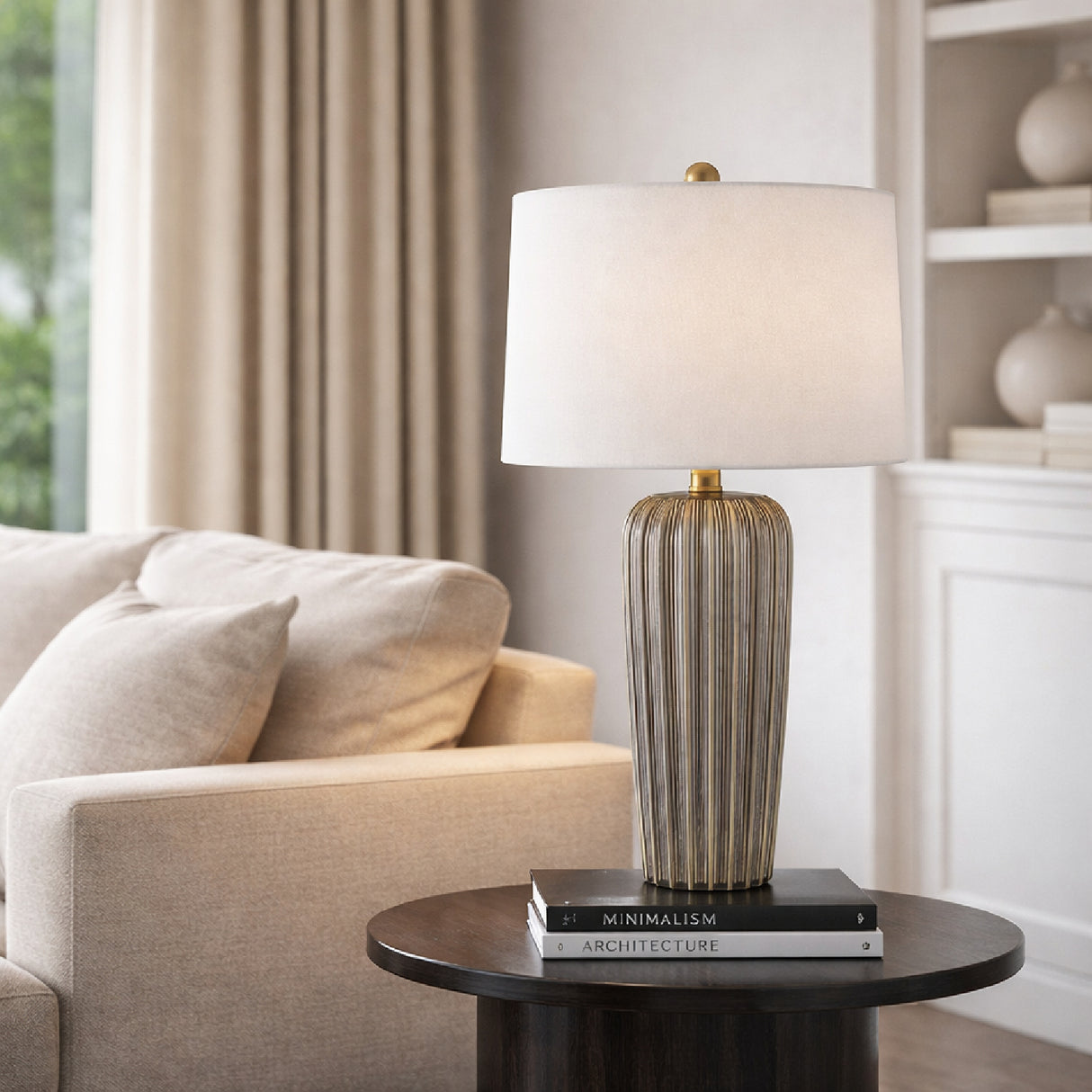 Modern European furniture - Gray Ceramic Table Lamp - www.oroa.com | Oroa.com