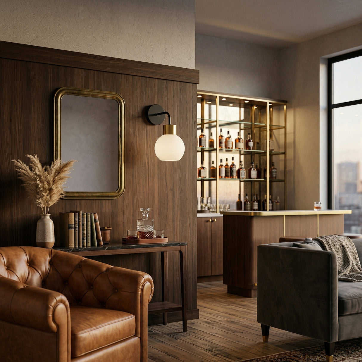 Modern European furniture - Industrial Style Glass Wall Lamp - www.oroa.com | Oroa.com