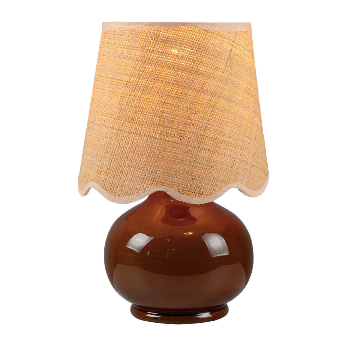Modern European furniture - Scalloped Raffia Shade Table Lamp - www.oroa.com | Oroa.com