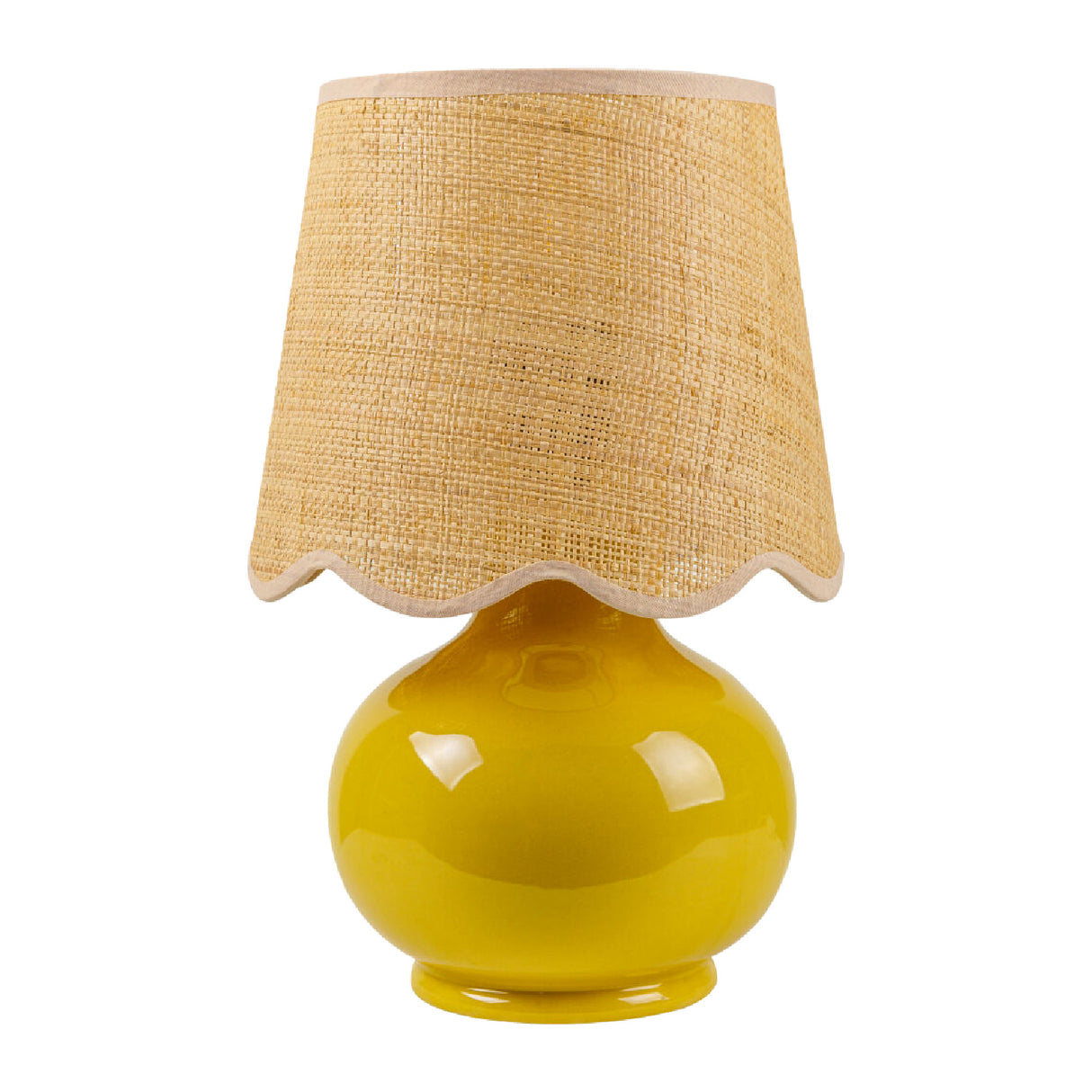 Modern European furniture - Scalloped Raffia Shade Table Lamp - www.oroa.com | Oroa.com