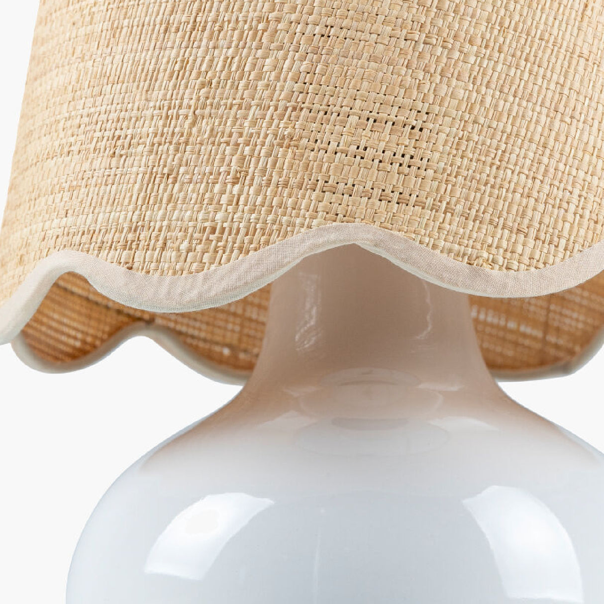 Modern European furniture - Scalloped Raffia Shade Table Lamp - www.oroa.com | Oroa.com
