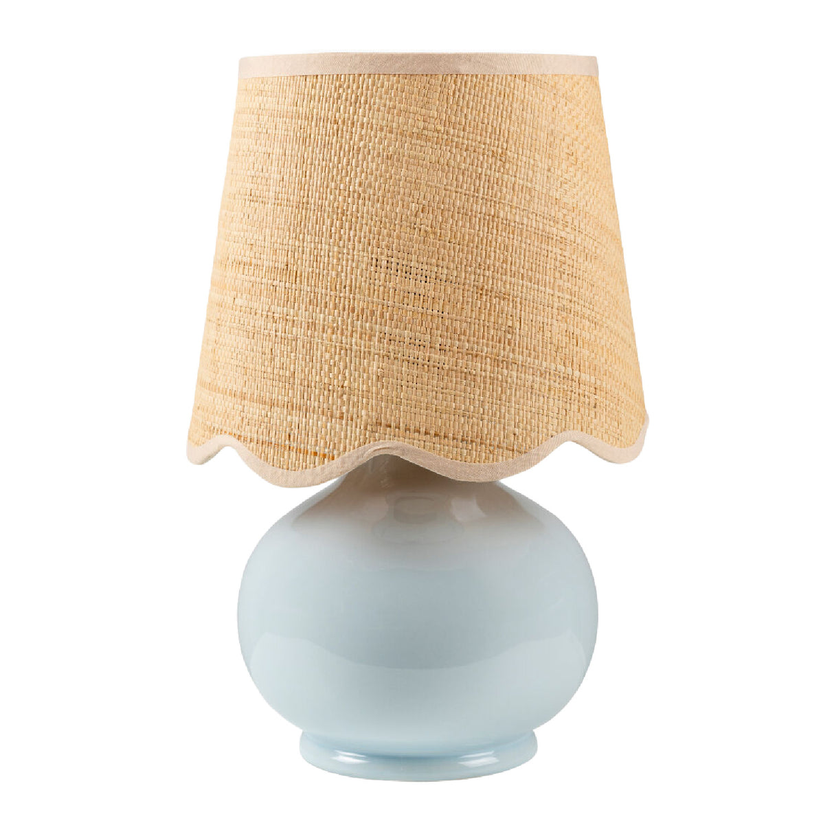 Modern European furniture - Scalloped Raffia Shade Table Lamp - www.oroa.com | Oroa.com