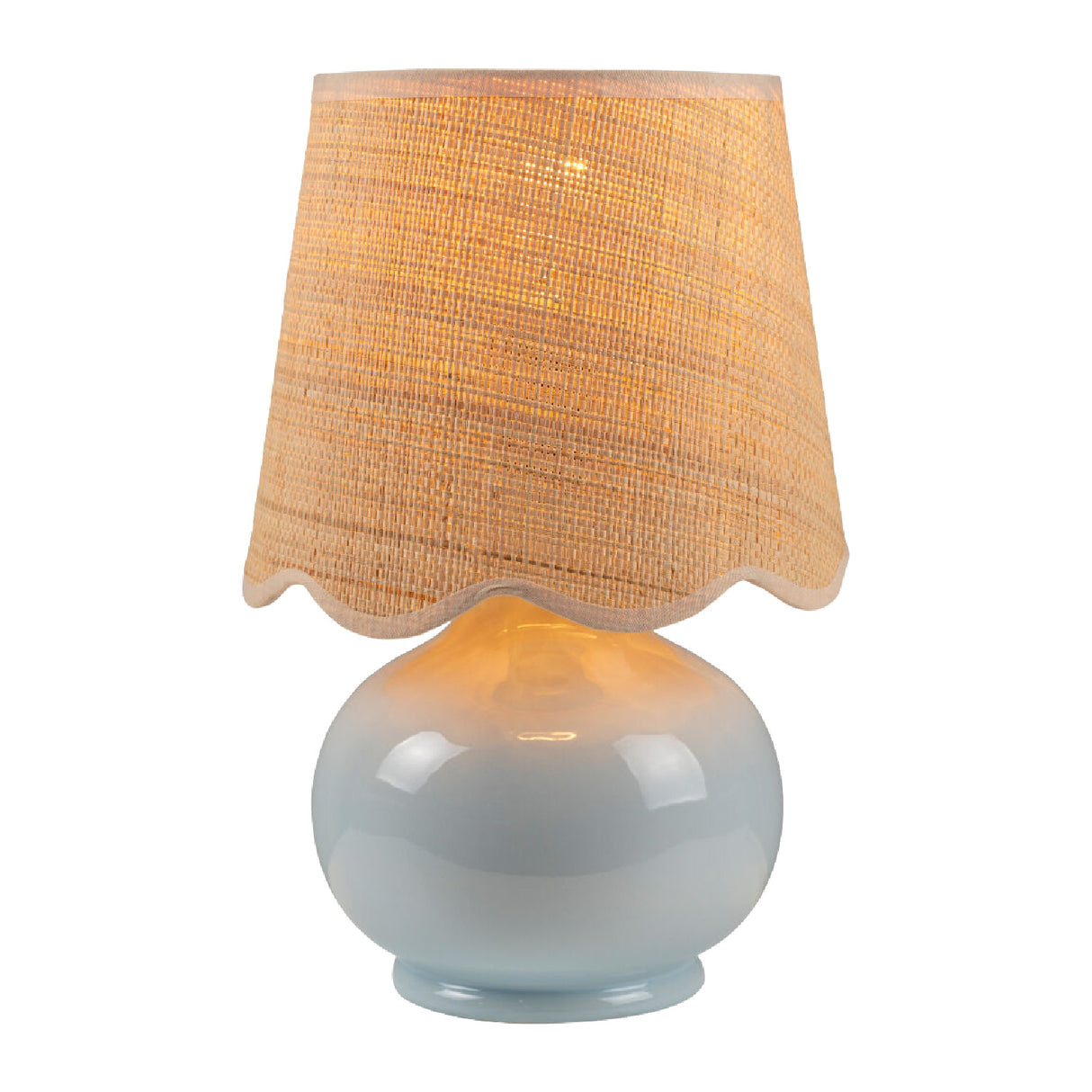 Modern European furniture - Scalloped Raffia Shade Table Lamp - www.oroa.com | Oroa.com