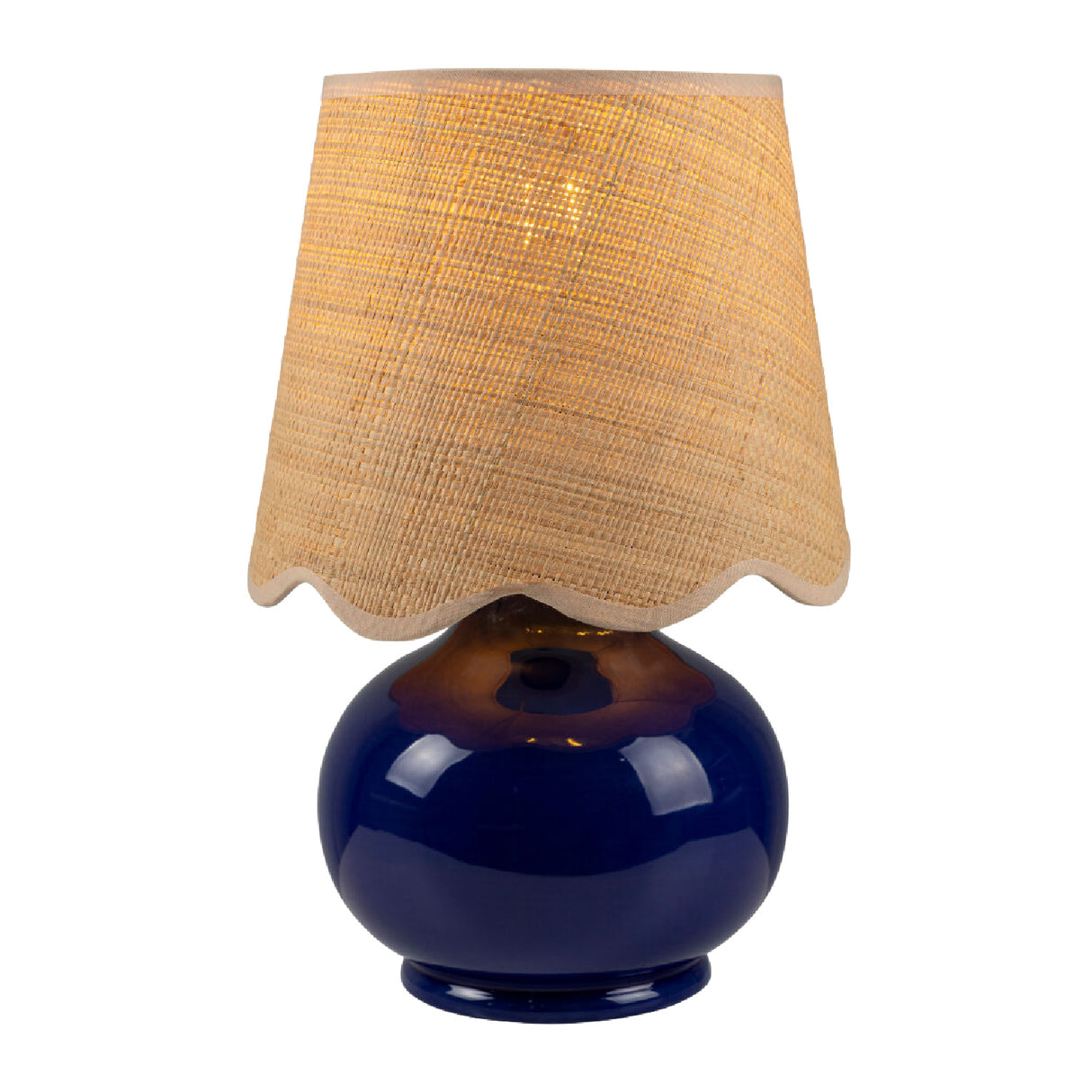 Modern European furniture - Scalloped Raffia Shade Table Lamp - www.oroa.com | Oroa.com