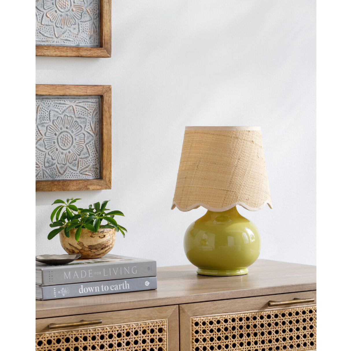 Modern European furniture - Scalloped Raffia Shade Table Lamp - www.oroa.com | Oroa.com