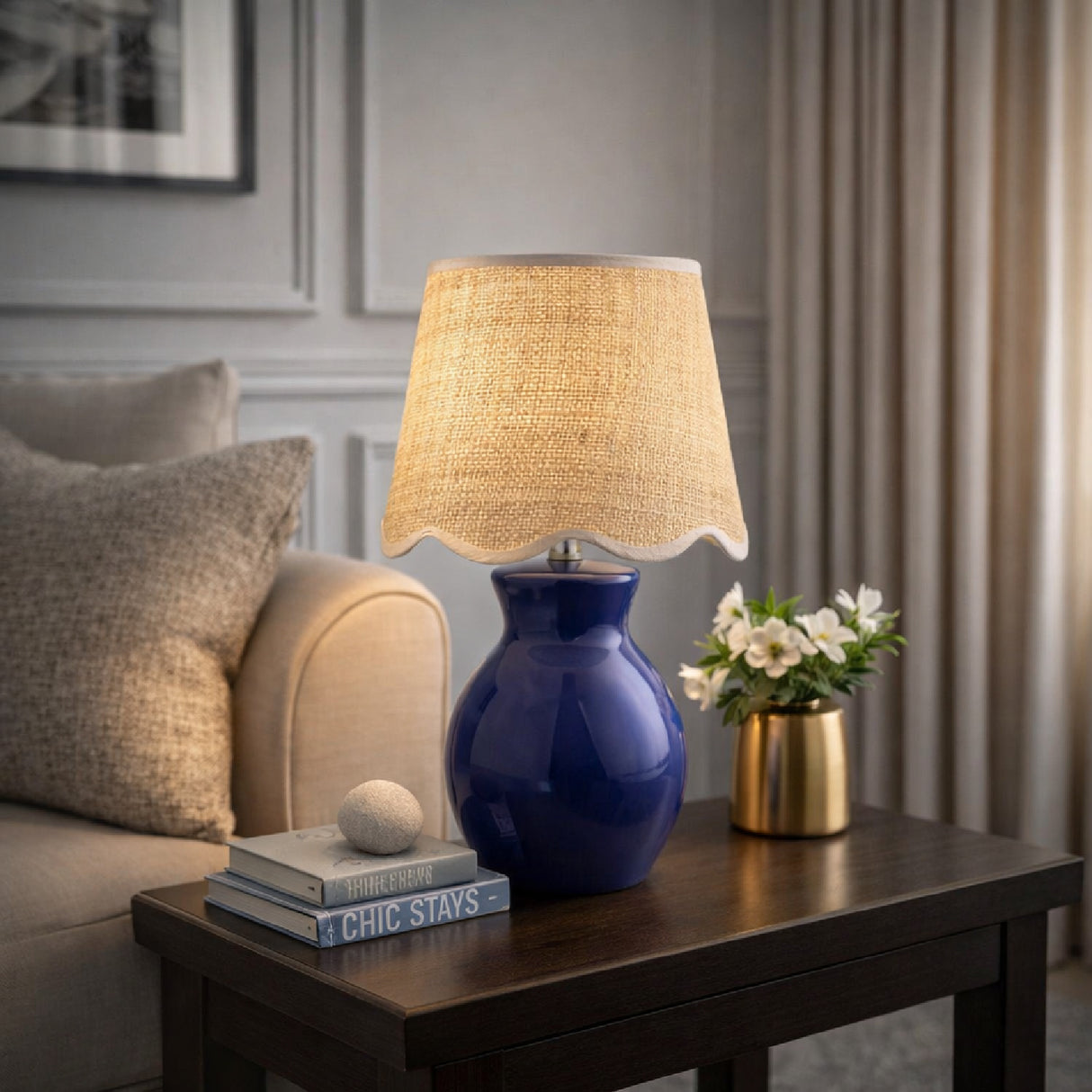 Modern European furniture - Scalloped Edge Accent Table Lamp - www.oroa.com | Oroa.com
