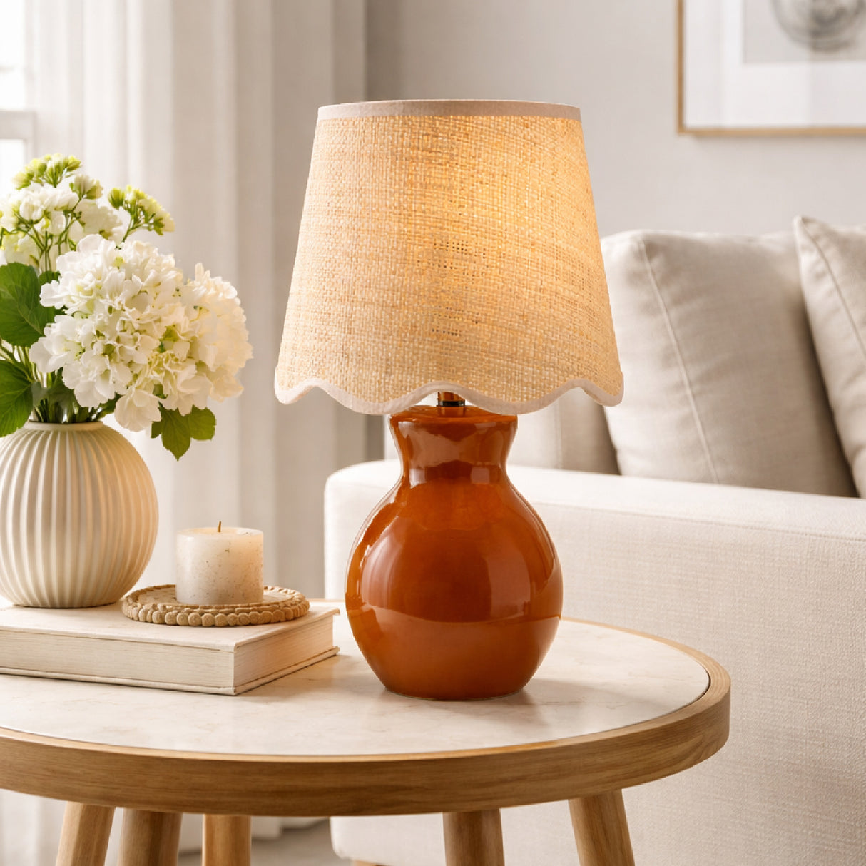 Modern European furniture - Scalloped Edge Accent Table Lamp - www.oroa.com | Oroa.com