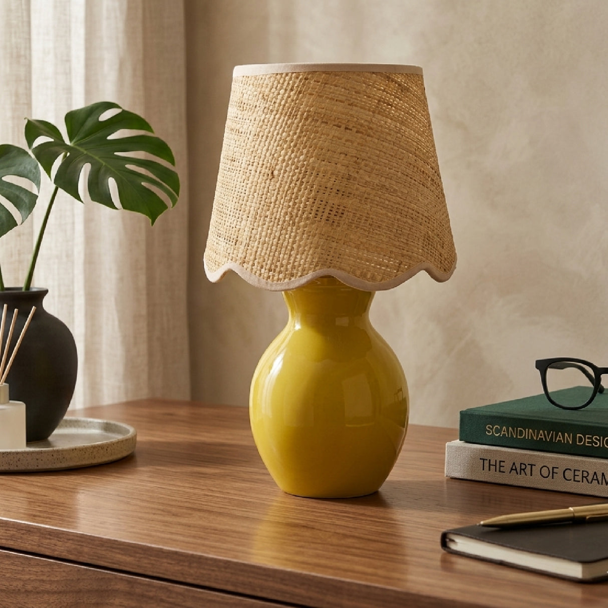 Modern European furniture - Scalloped Edge Accent Table Lamp - www.oroa.com | Oroa.com