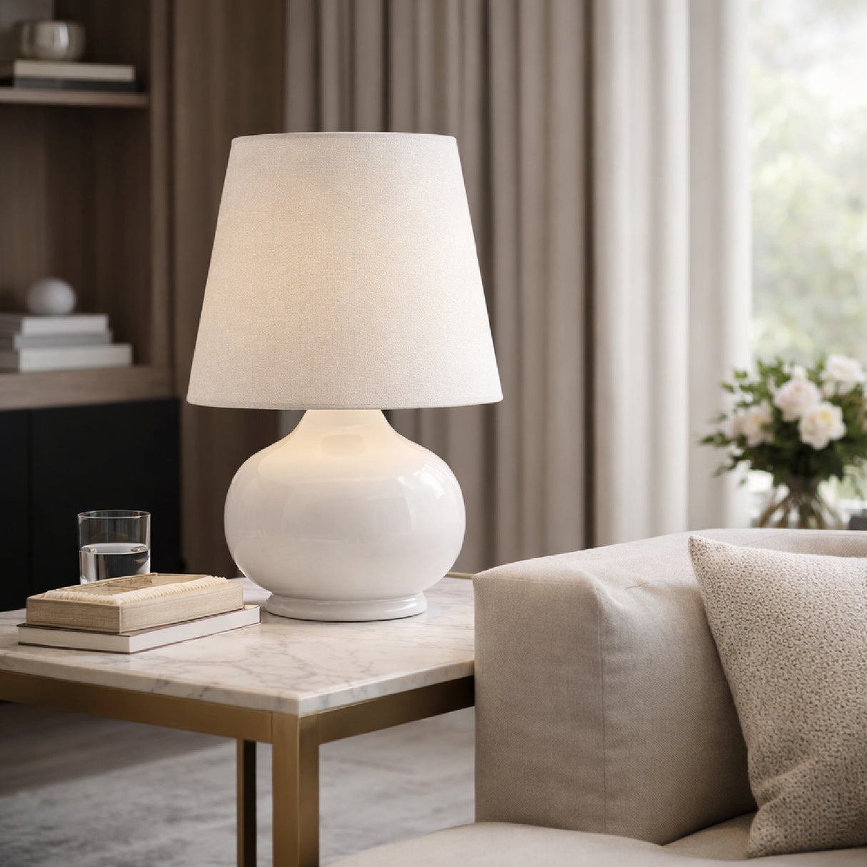 Modern European furniture - Raffia Shade Ceramic Table Lamp - www.oroa.com | Oroa.com