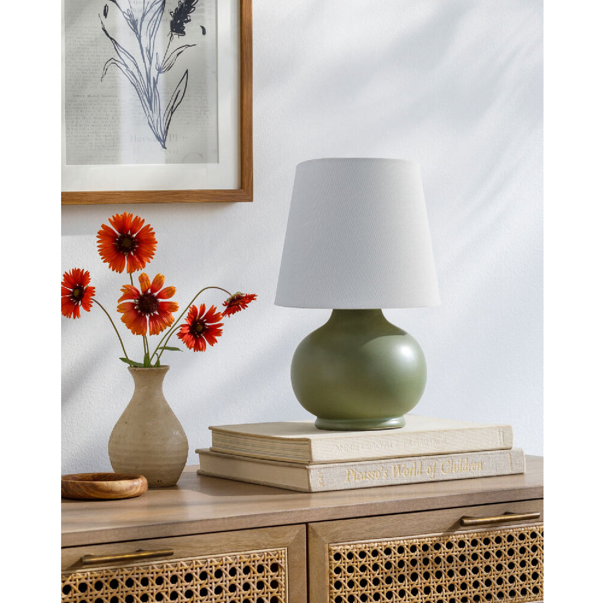 Modern European furniture - Raffia Shade Ceramic Table Lamp - www.oroa.com | Oroa.com