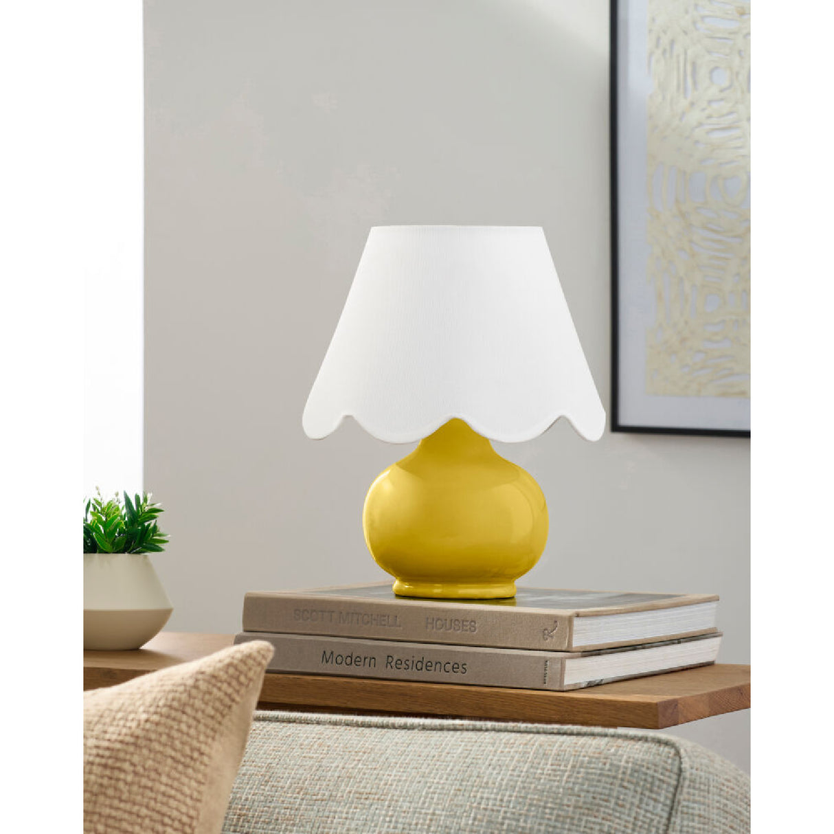 Modern European furniture - Scalloped Raffia Shade Table Lamp - www.oroa.com | Oroa.com