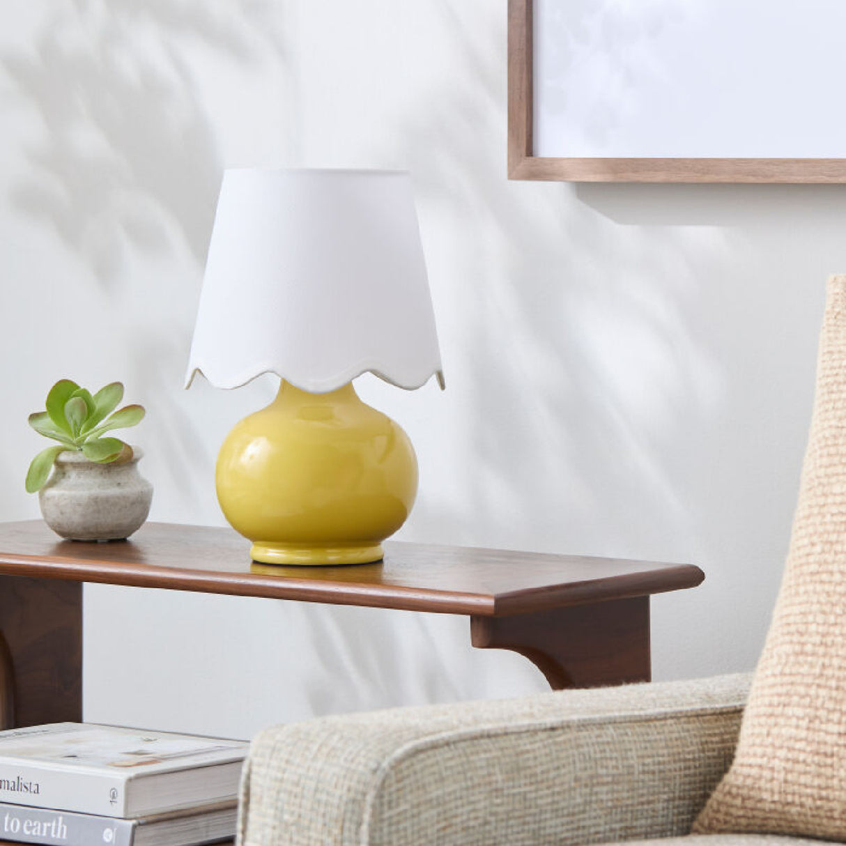 Modern European furniture - Scalloped Raffia Shade Table Lamp - www.oroa.com | Oroa.com