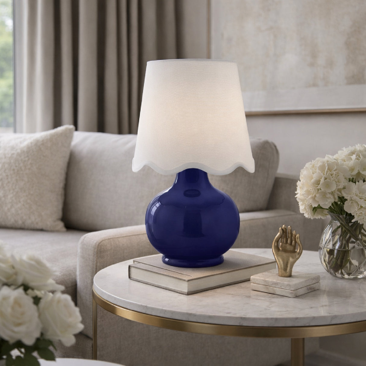Modern European furniture - Scalloped Raffia Shade Table Lamp - www.oroa.com | Oroa.com