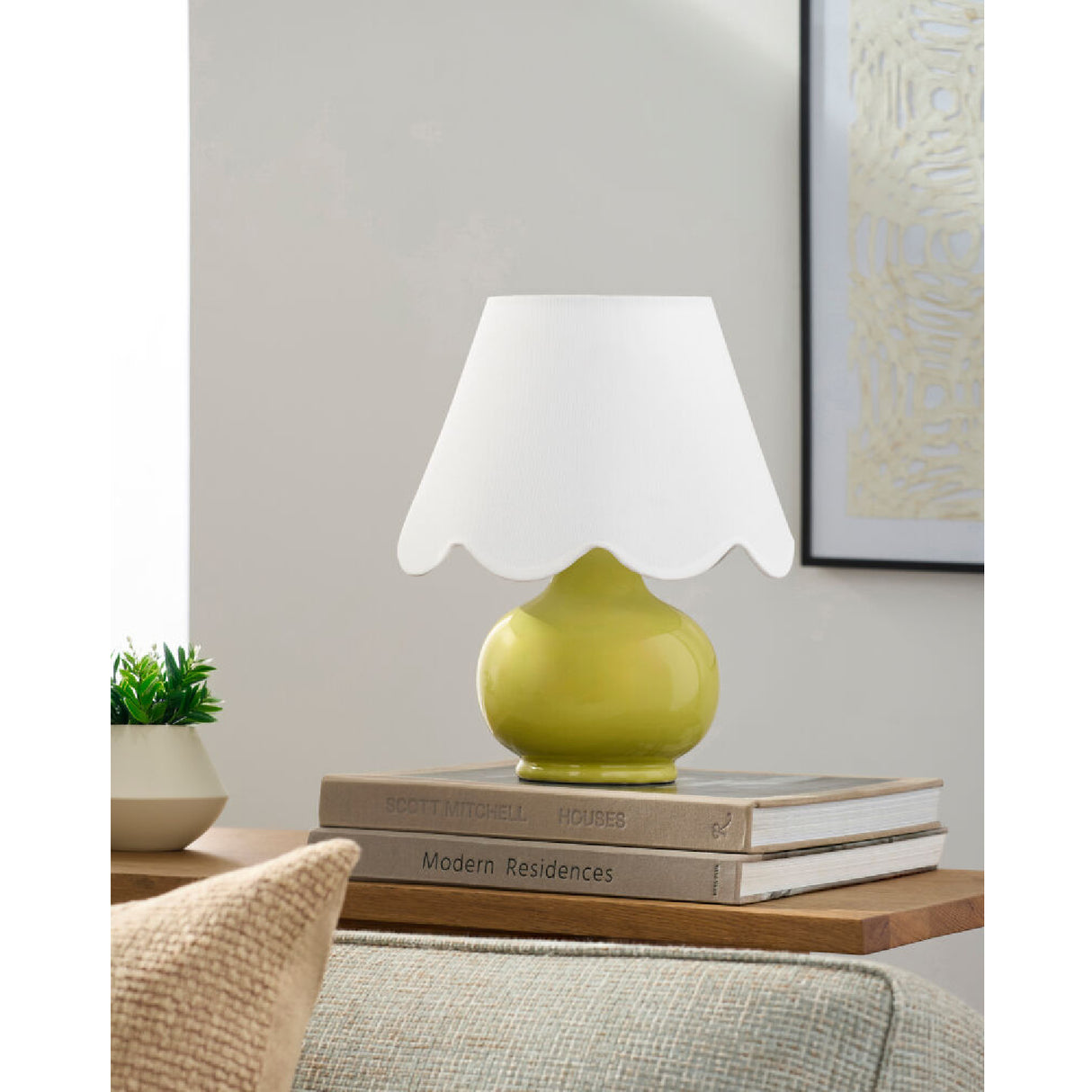 Modern European furniture - Scalloped Raffia Shade Table Lamp - www.oroa.com | Oroa.com