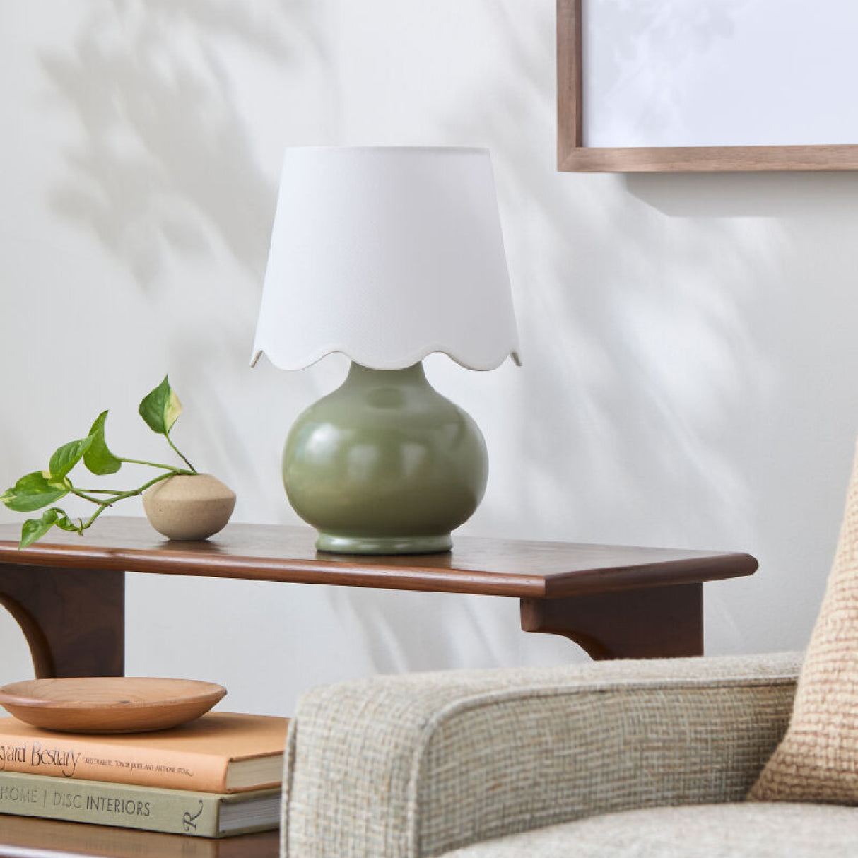 Modern European furniture - Scalloped Raffia Shade Table Lamp - www.oroa.com | Oroa.com