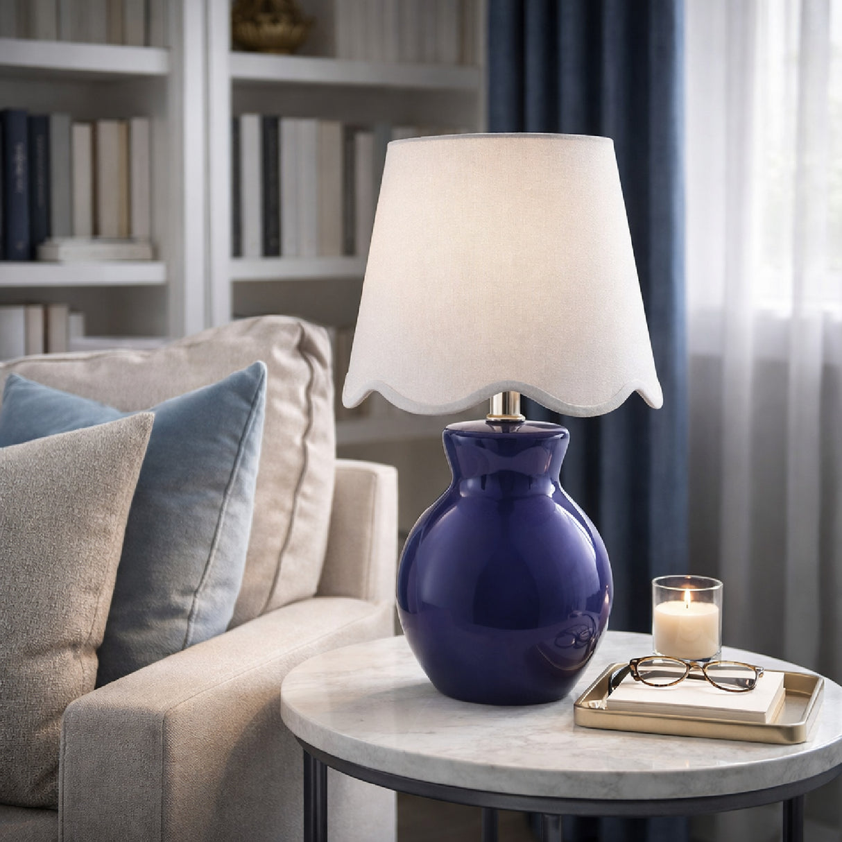 Modern European furniture - Scalloped Edge Accent Table Lamp - www.oroa.com | Oroa.com