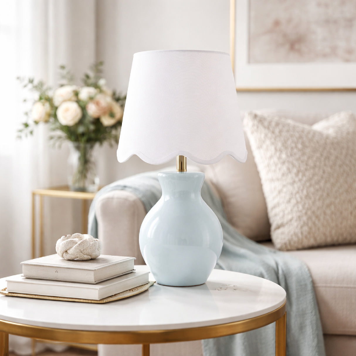 Modern European furniture - Scalloped Edge Accent Table Lamp - www.oroa.com | Oroa.com