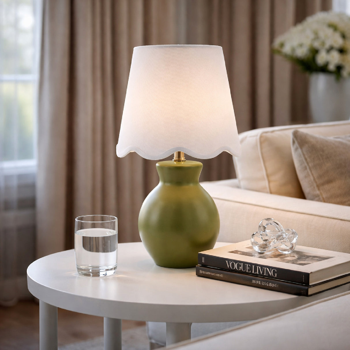 Modern European furniture - Scalloped Edge Accent Table Lamp - www.oroa.com | Oroa.com
