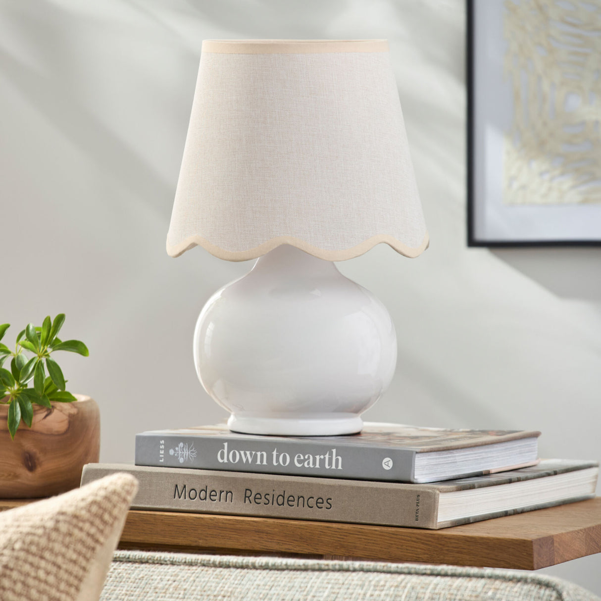 Modern European furniture - Glazed Ceramic Raffia Table Lamp - www.oroa.com | Oroa.com