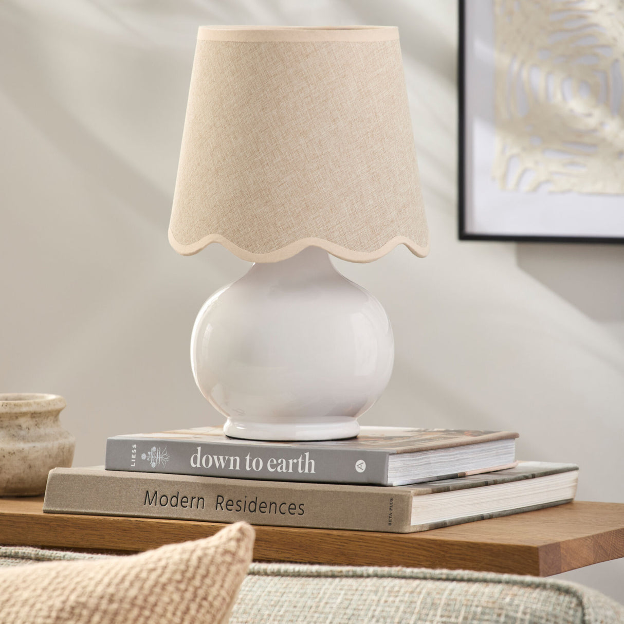 Modern European furniture - Glazed Ceramic Raffia Table Lamp - www.oroa.com | Oroa.com
