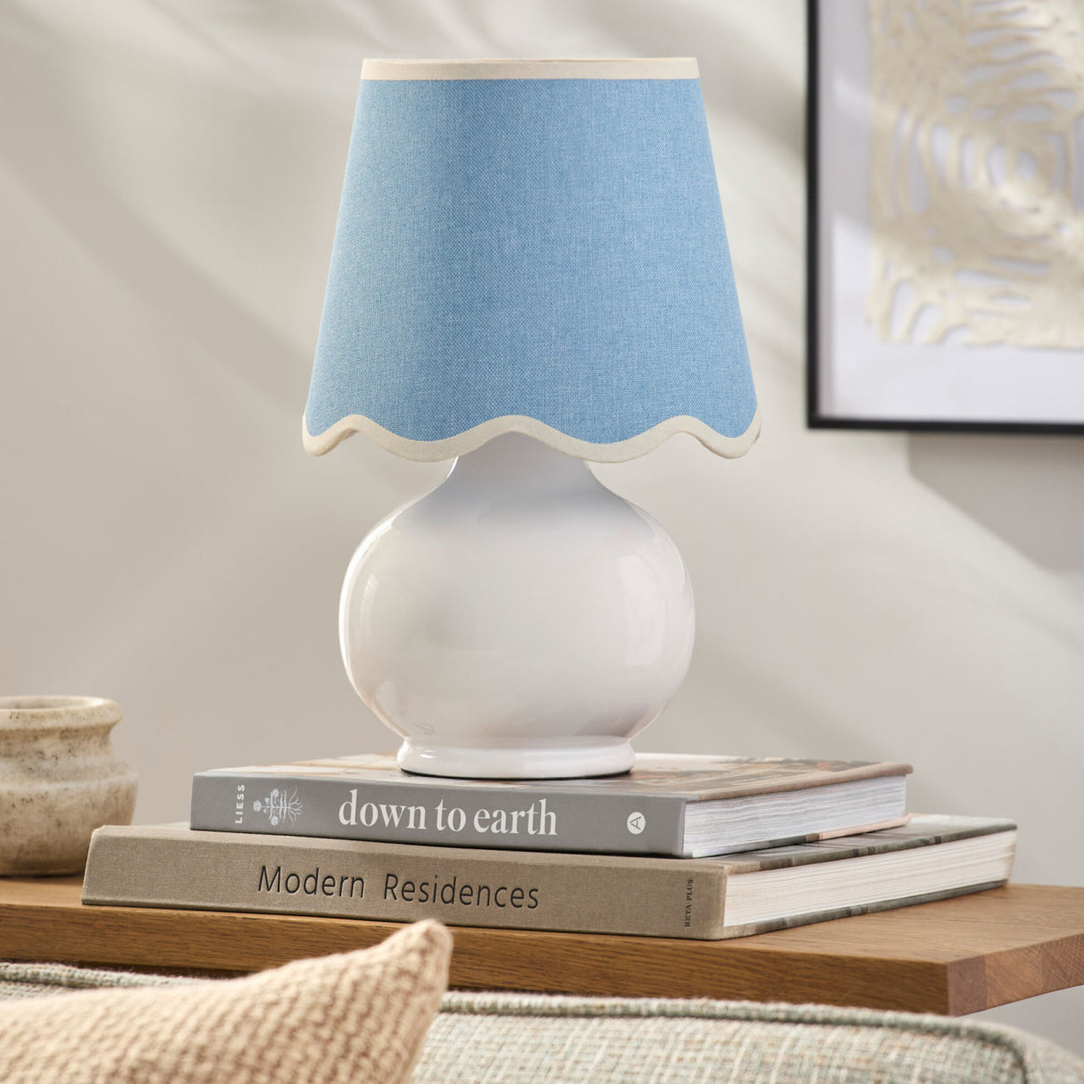 Modern European furniture - Glazed Ceramic Raffia Table Lamp - www.oroa.com | Oroa.com
