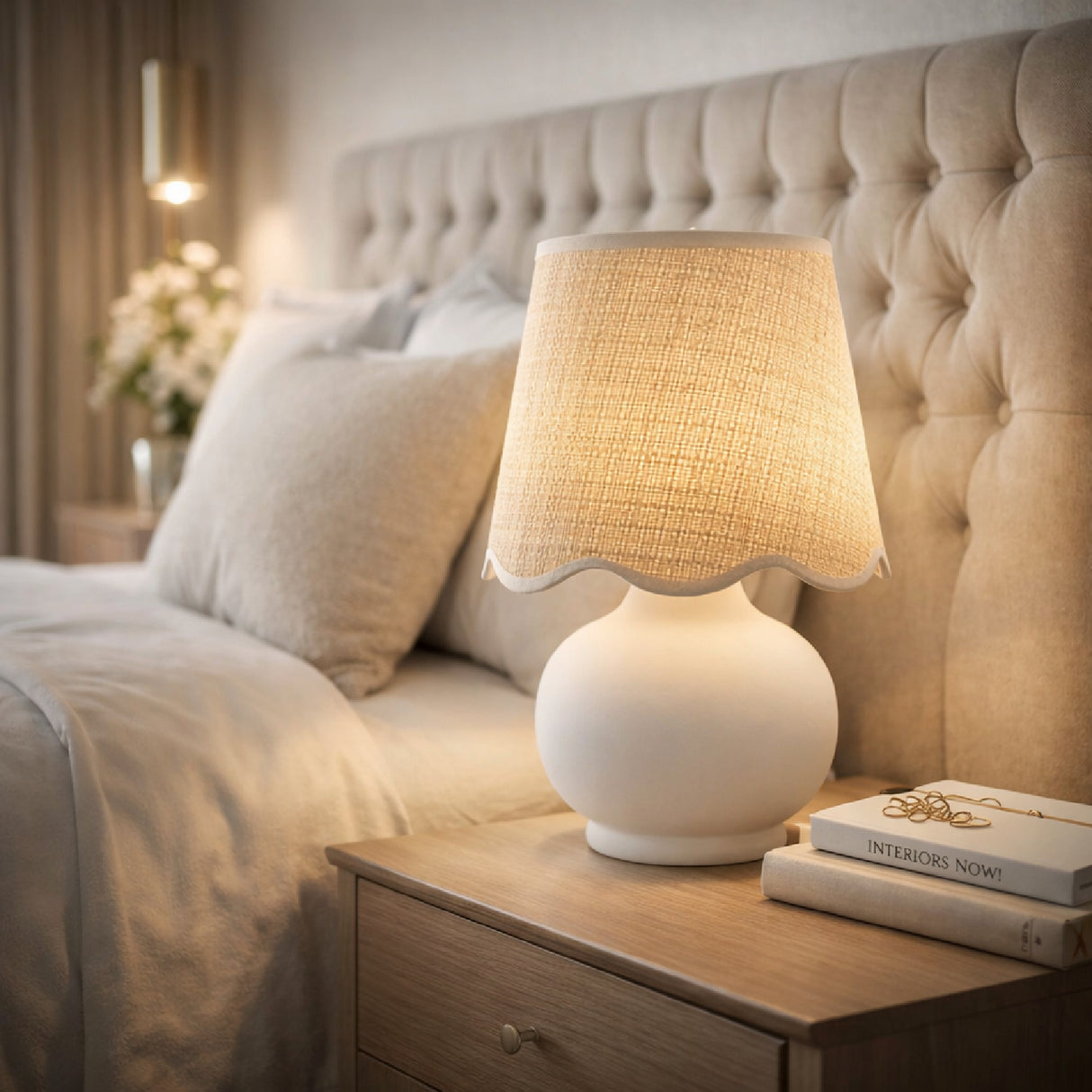 Modern European furniture - Beige Raffia Accent Table Lamp - www.oroa.com | Oroa.com