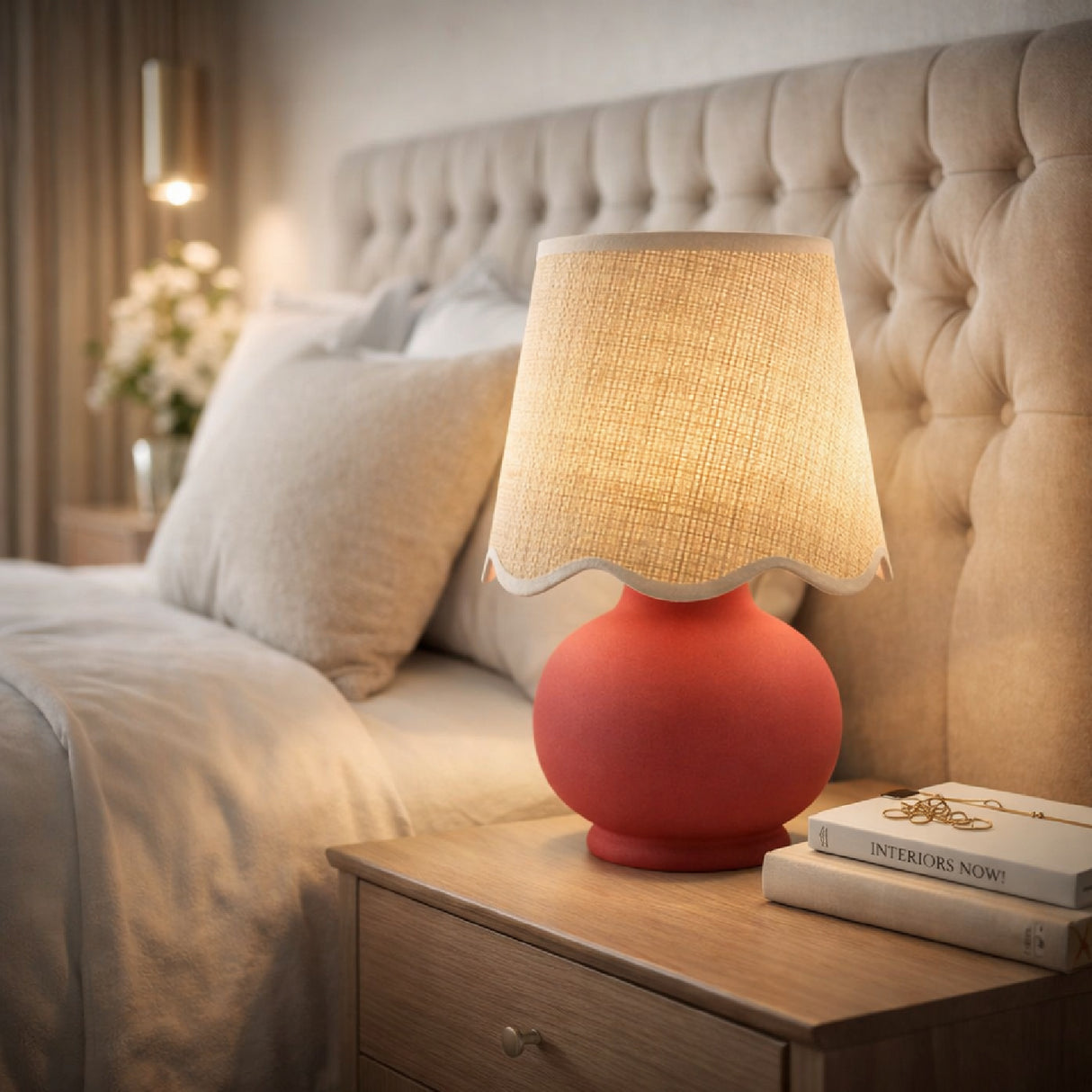 Modern European furniture - Beige Raffia Accent Table Lamp - www.oroa.com | Oroa.com