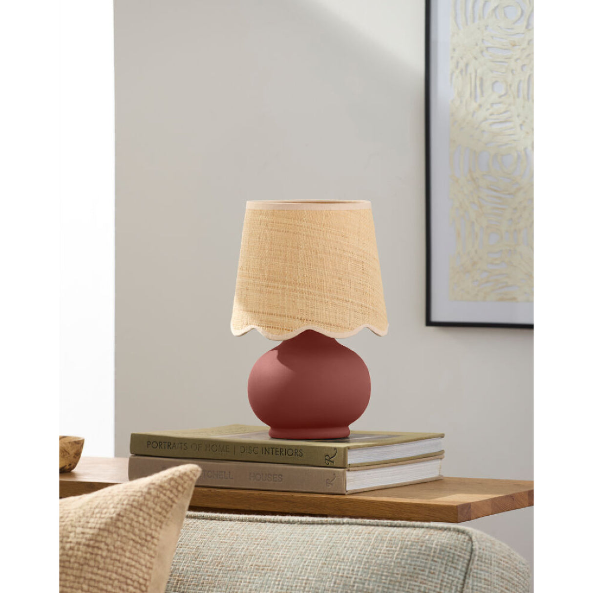 Modern European furniture - Beige Raffia Accent Table Lamp - www.oroa.com | Oroa.com