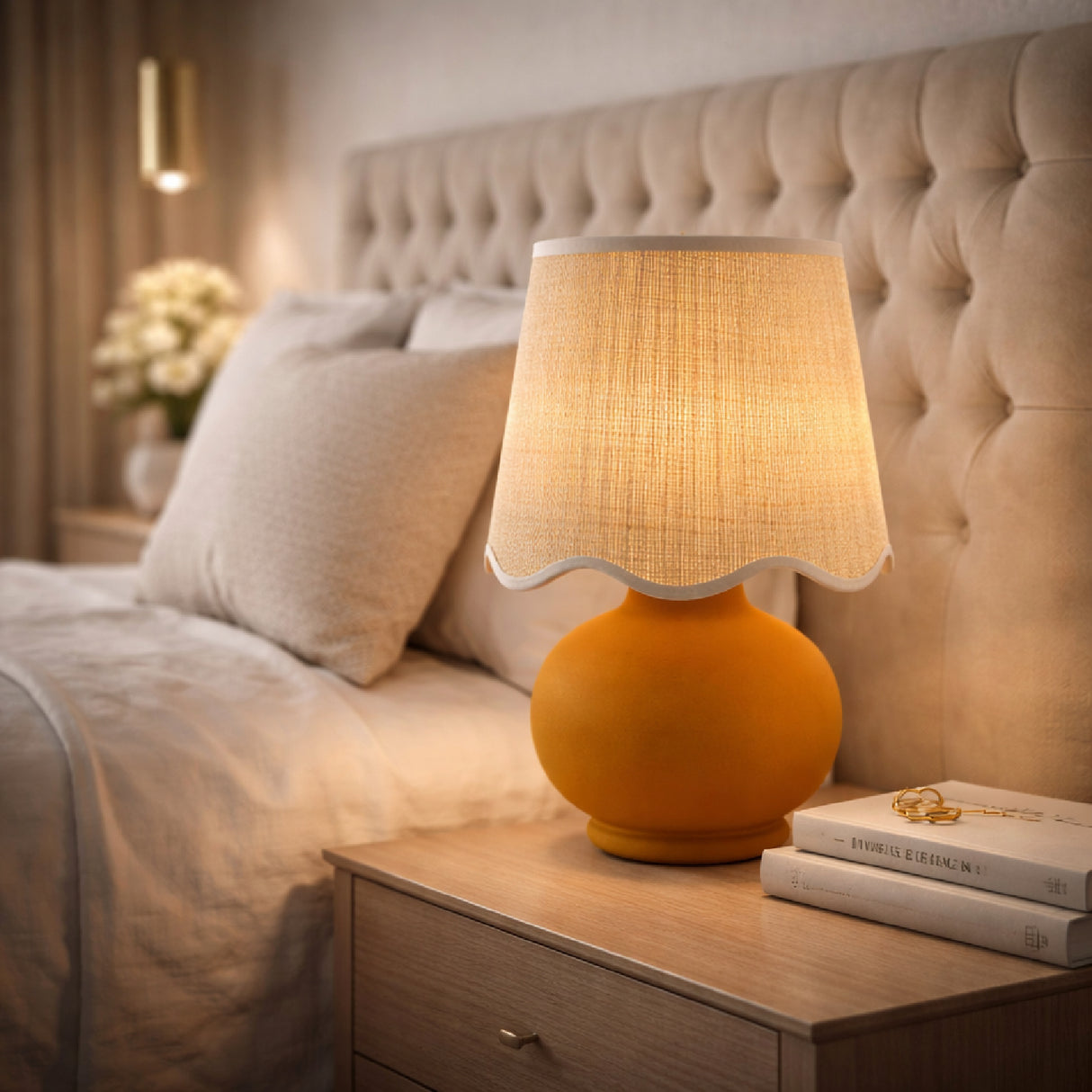 Modern European furniture - Beige Raffia Accent Table Lamp - www.oroa.com | Oroa.com