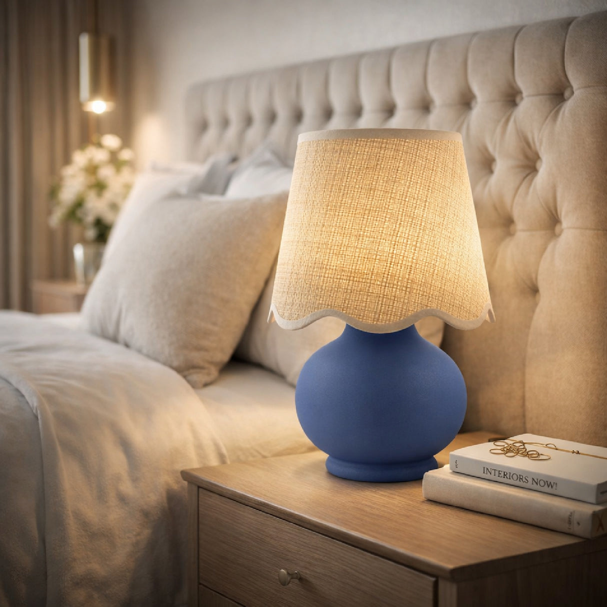 Modern European furniture - Beige Raffia Accent Table Lamp - www.oroa.com | Oroa.com