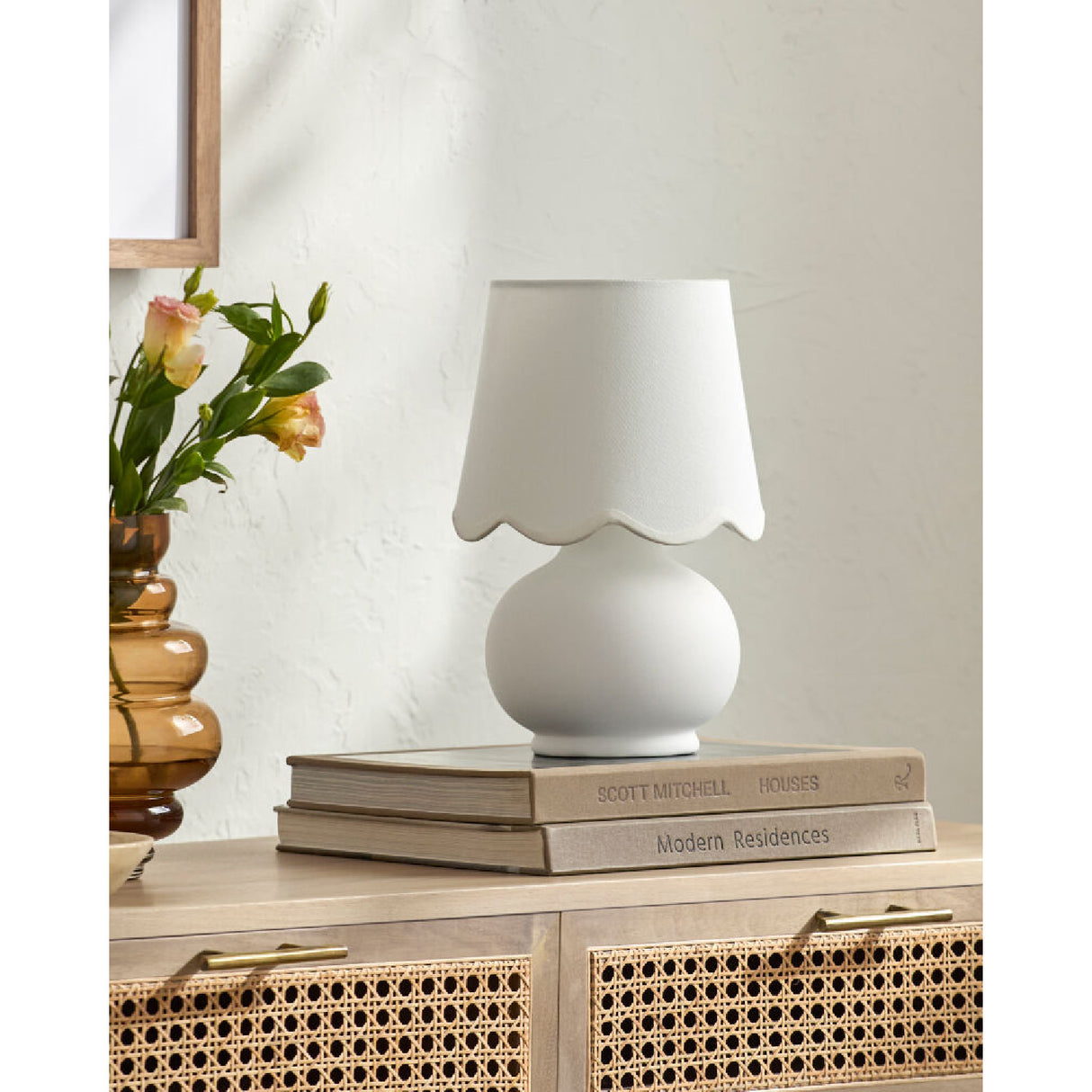 Modern European furniture - Scalloped Raffia Accent Table Lamp - www.oroa.com | Oroa.com