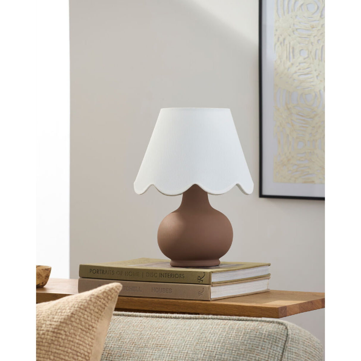 Modern European furniture - Scalloped Raffia Accent Table Lamp - www.oroa.com | Oroa.com