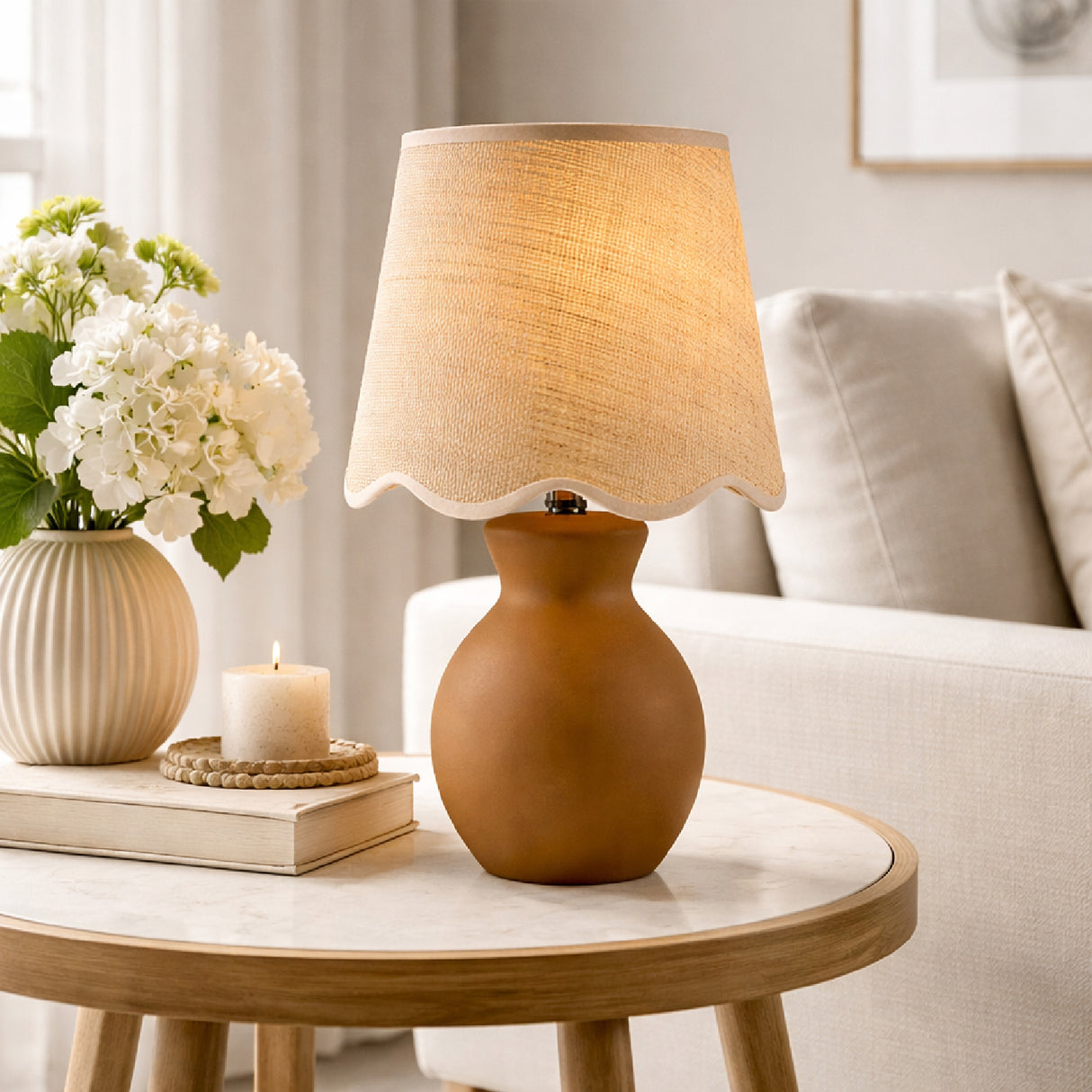 Modern European furniture - Scalloped Edge Accent Table Lamp - www.oroa.com | Oroa.com