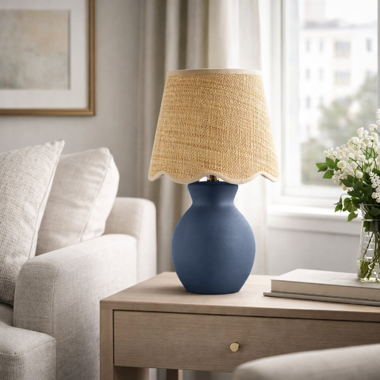 Modern European furniture - Scalloped Edge Accent Table Lamp - www.oroa.com | Oroa.com