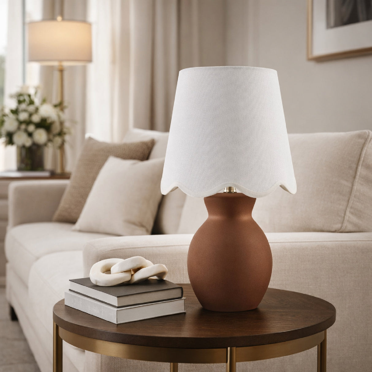 Modern European furniture - Scalloped Edge Accent Table Lamp - www.oroa.com | Oroa.com