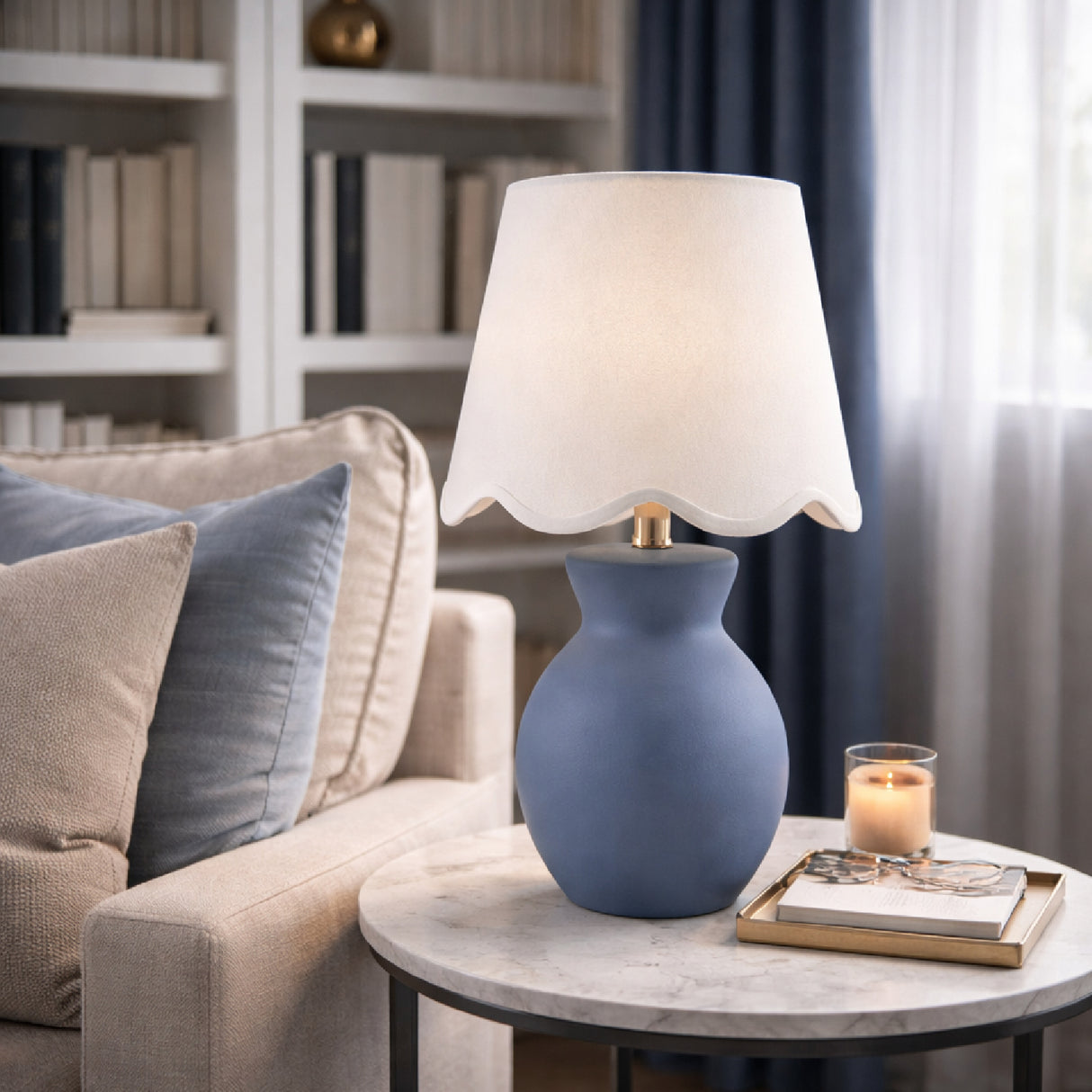 Modern European furniture - Scalloped Edge Accent Table Lamp - www.oroa.com | Oroa.com