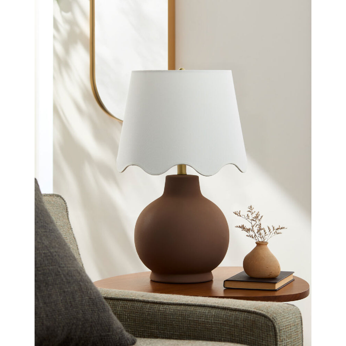 Modern European furniture - Wavy Linen Ceramic Table Lamp - www.oroa.com | Oroa.com